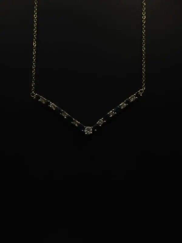 Cadena De Oro 14k con Zafiro y Diamantes