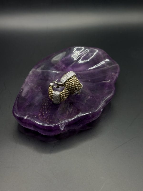 Aritos Oro 14k Con Diamantes